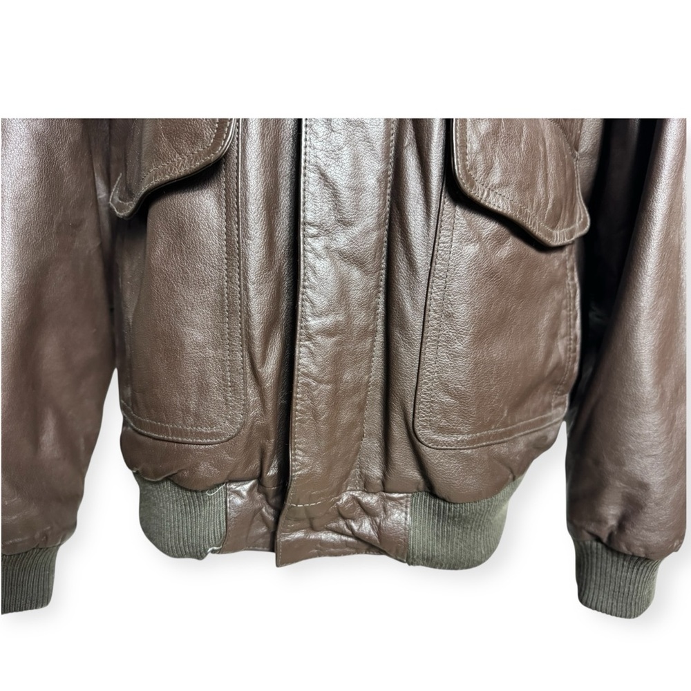 Vtg Context Leather Bomber Jacket - image 6